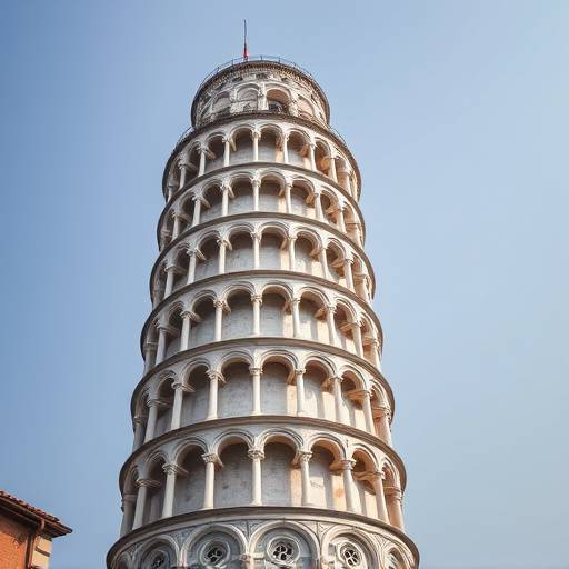 Architectural detail of the Leaning Tower of Pisa, Italy